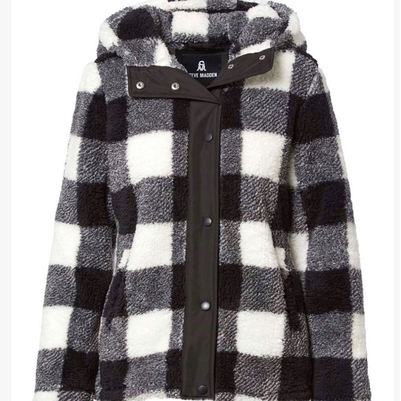 Steve Madden Jackets & Blazers - Steve Madden Buffalo Check Teddy Fleece Jacket
